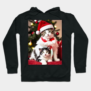 Christmas Cat - Modern Digital Art Hoodie